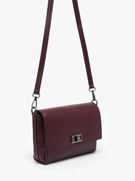 Cross Body Tas Caviar Leder Milano Rood caviar CA24061 ander zicht 2